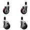 Service Caster 4'' SS Maroon Poly Wheel Swivel 1-3/8'' Expanding Stem Caster Set 2 Brakes, 4PK SCC-SSEX20S414-PPUB-MRN-2-TLB-2-138 - alternate 1
